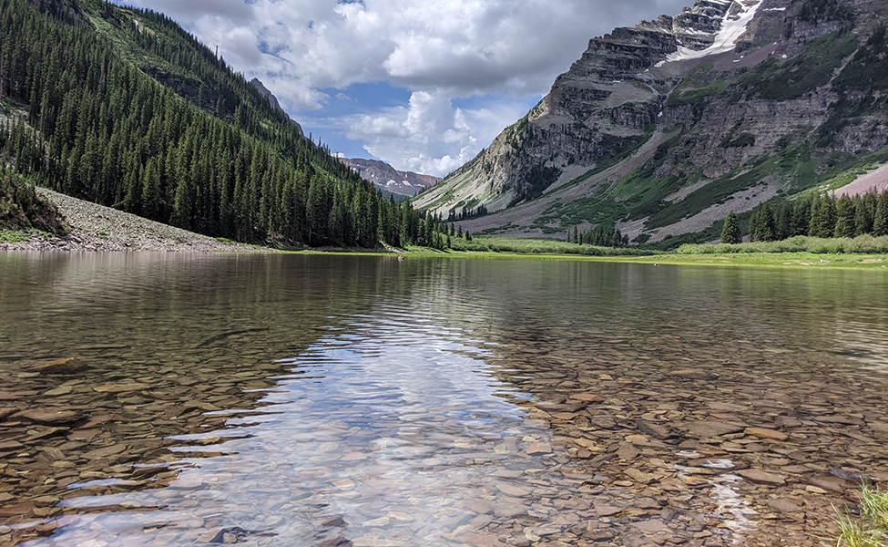 Lake in California with clean water