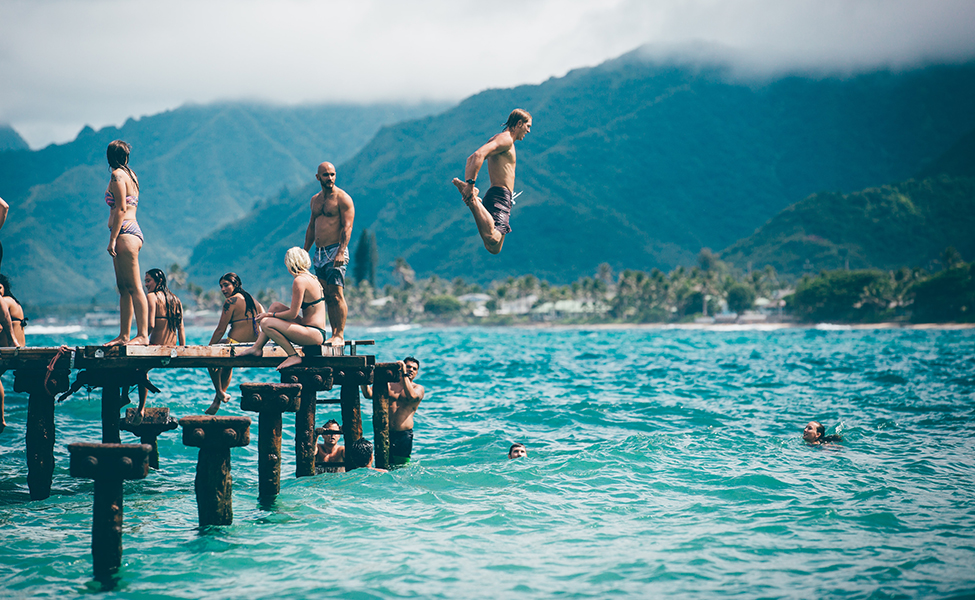 People having fun on the lake