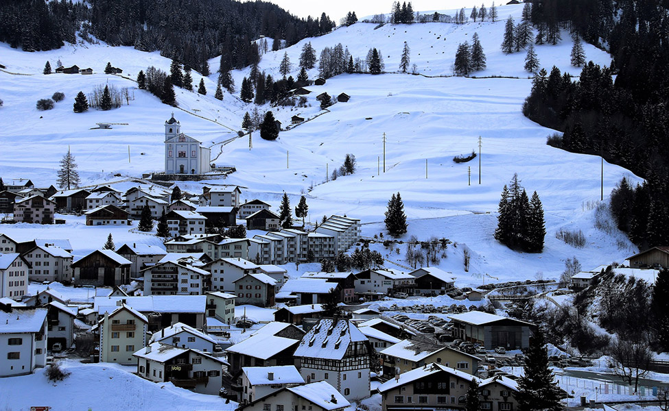 Ski resort on the Alps