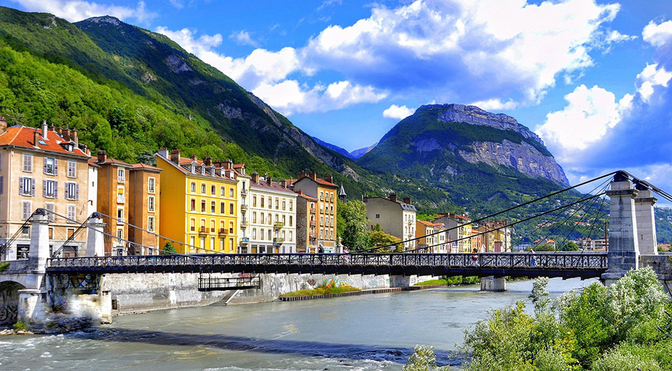 Grenoble city in the French Alps