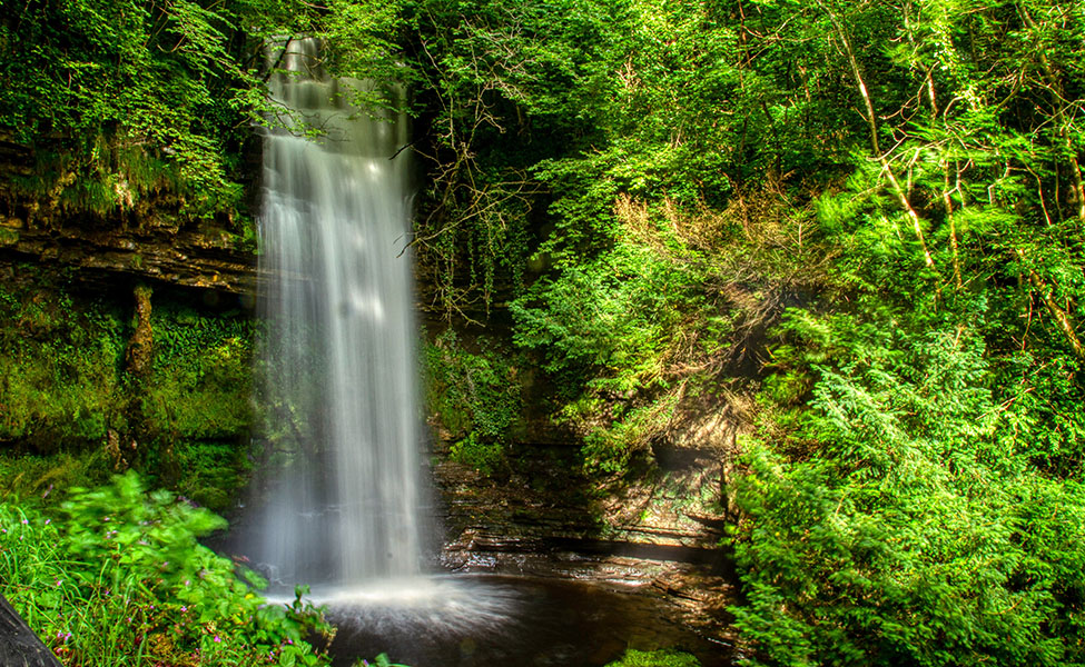 Glencar waterfall in nature