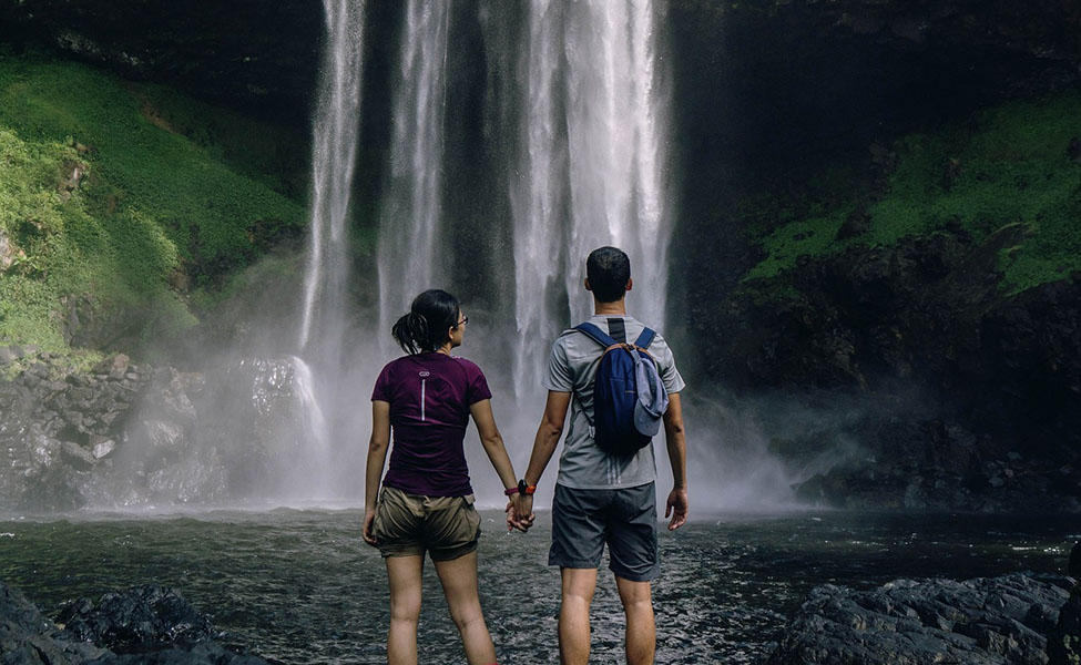 Two people having an adventure vacation