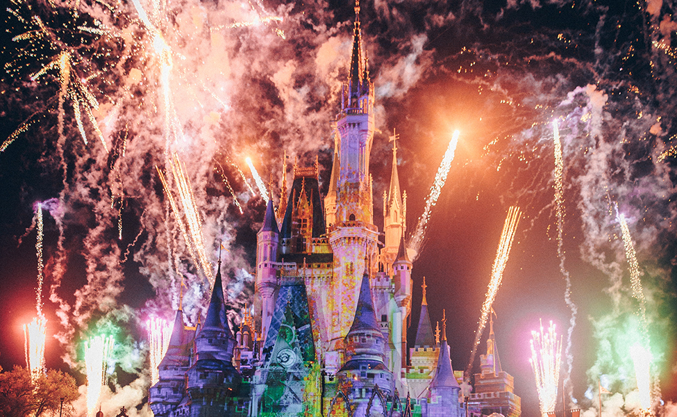 Christmas fireworks in Disney World