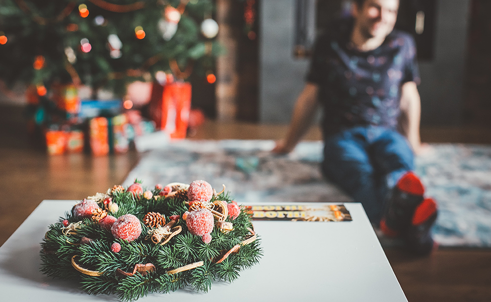 a man spending time at his home during the festive season