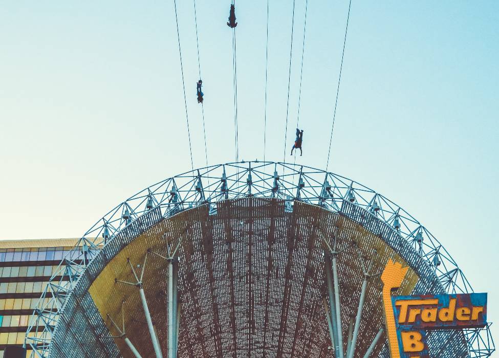 Ziplining in Vegas 