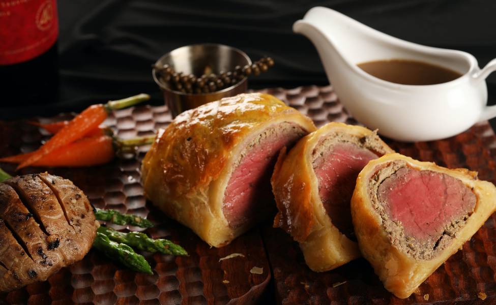 Plated beef Wellington 