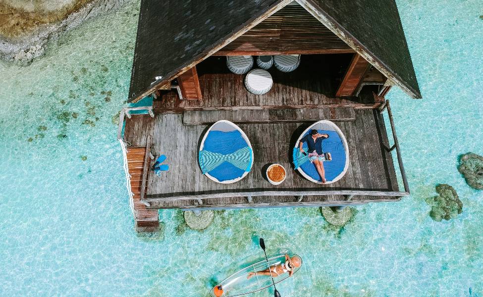 Enjoying a luxury ocean resort