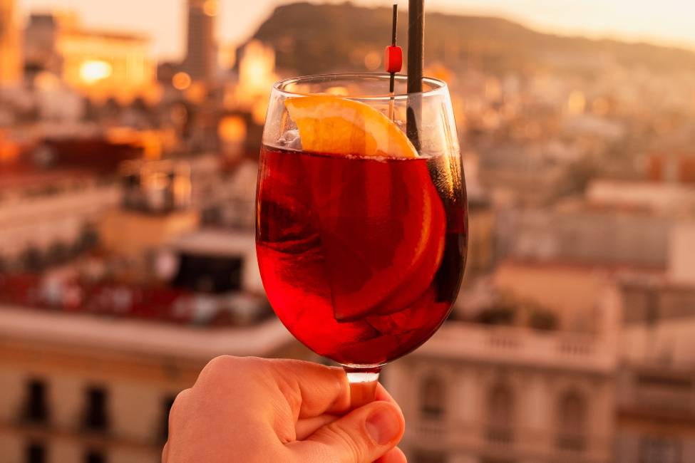 A glass of wine in Barcelona