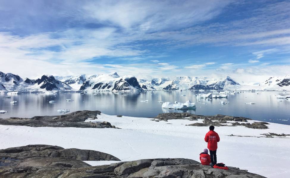 Couple in Antarctica 