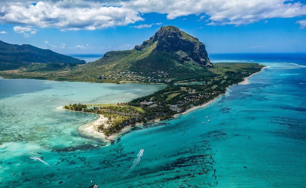 Aerial view of Mauritius 