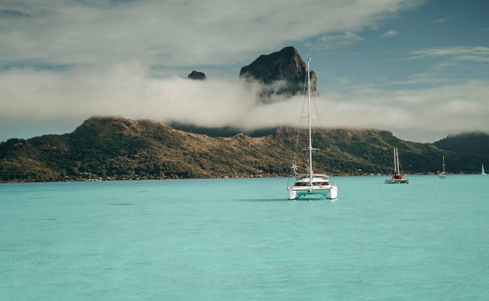 Boats on open water in Bora Bora 