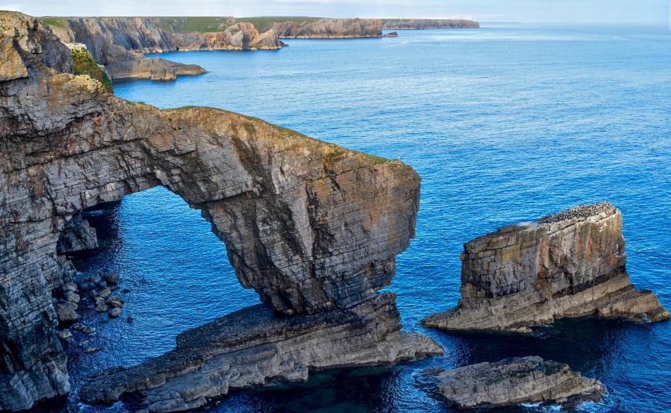 Cliffs and a beach in Wales 