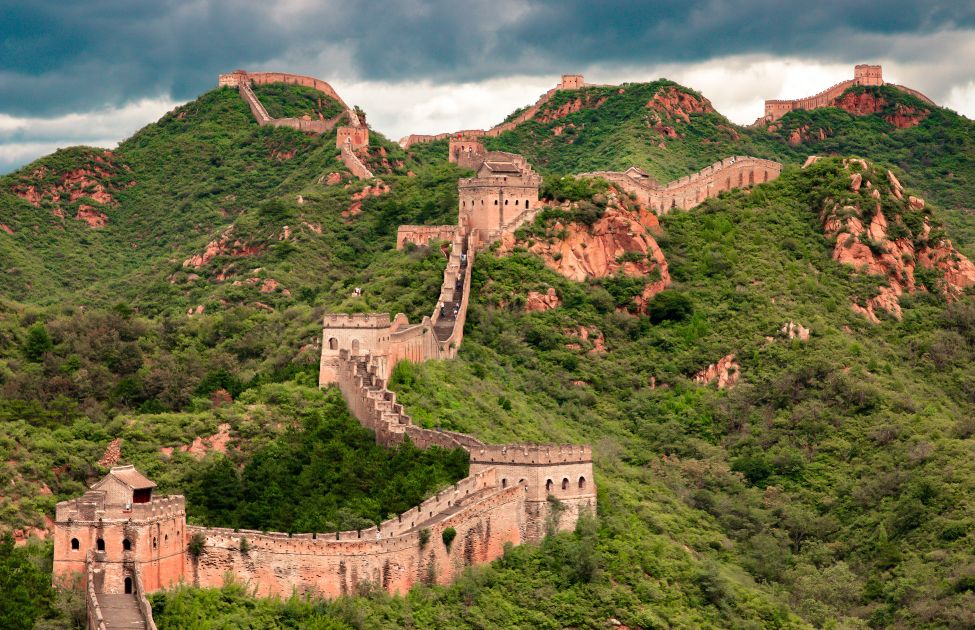 Aerial view of the Great wall of China 