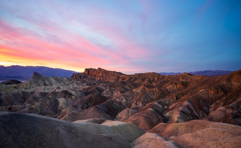 Colourful sand formations in Death Valley 