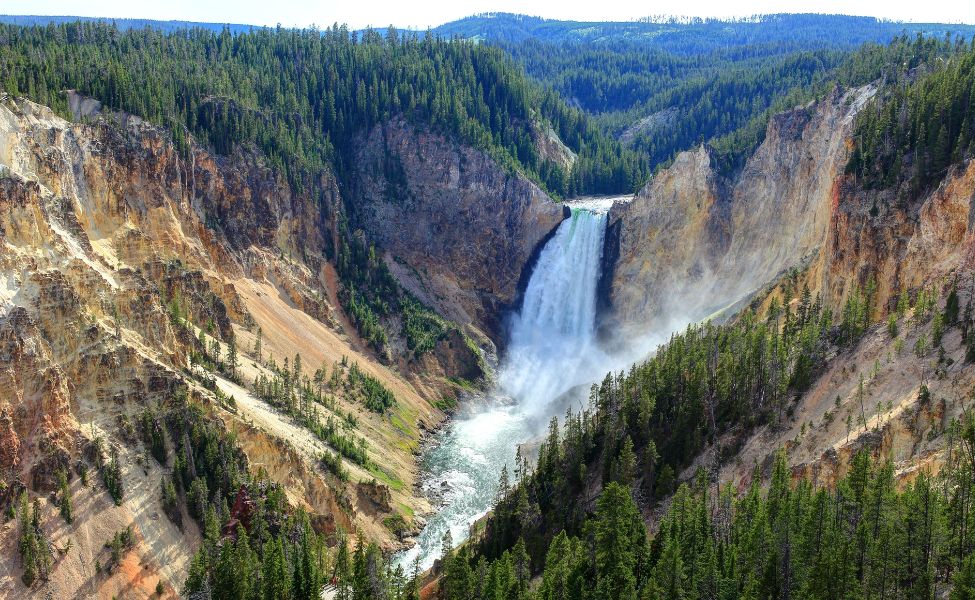 Aerial view of a waterfall 