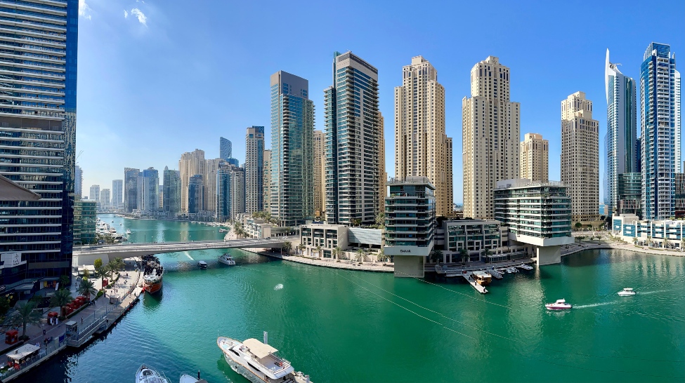 Aerial view of Dubai Marina 