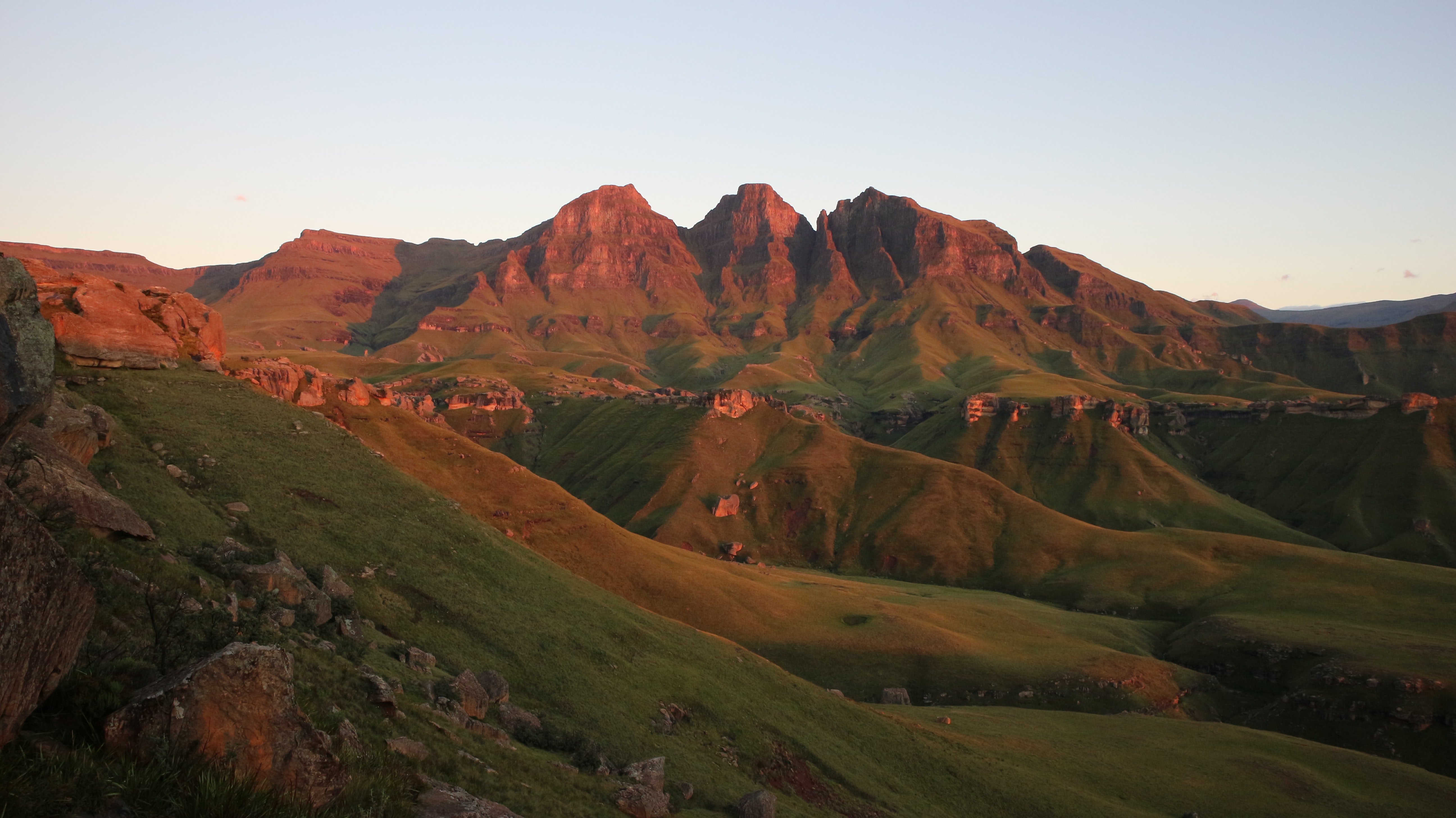 Drakensberg in the sunset