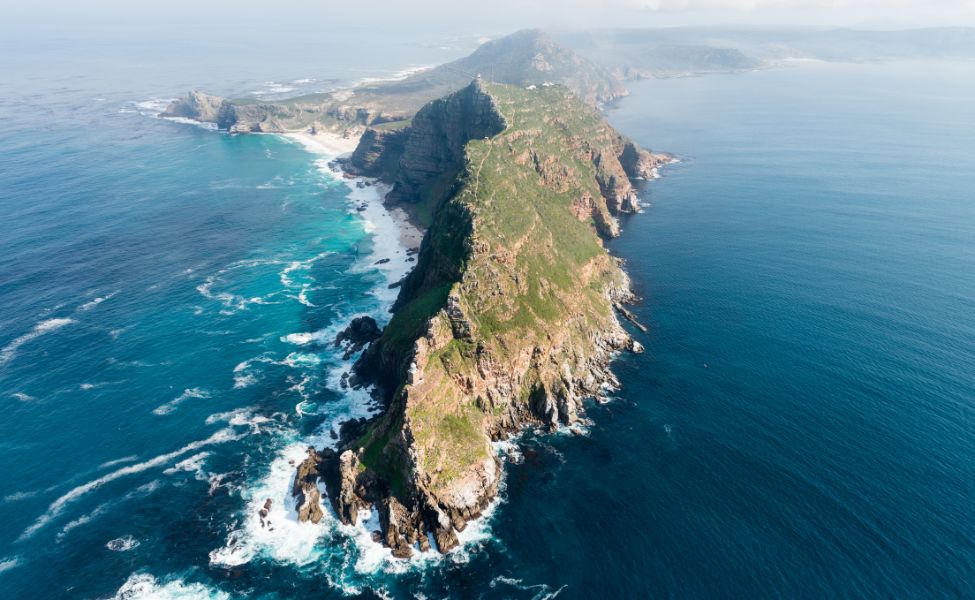 Aerial view of South African cape formation 