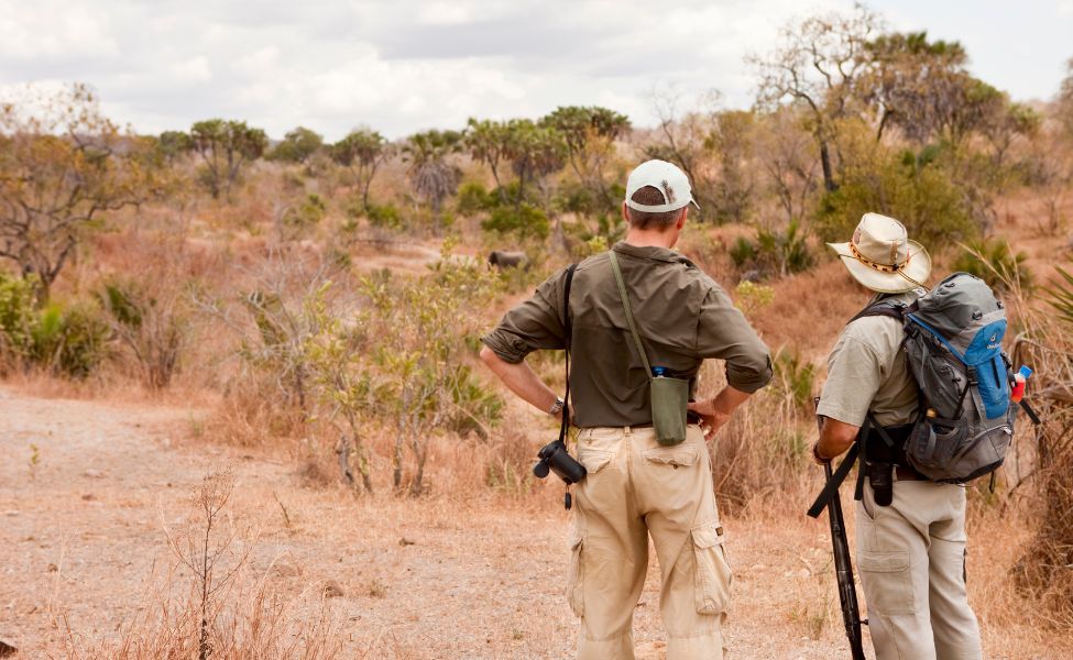 Two men in safari clothing 