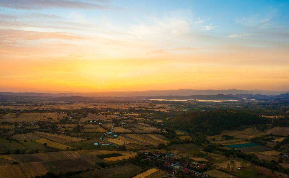 Aerial view of a town in Sumadija