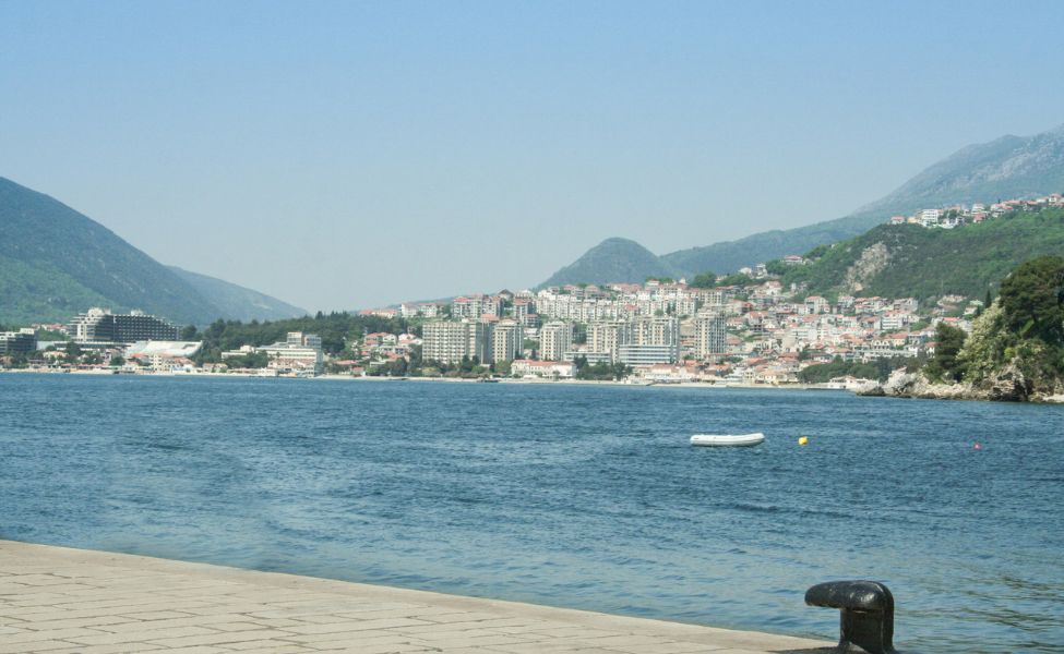 View of Igalo resort from the main boardwalk in Herceg Novi