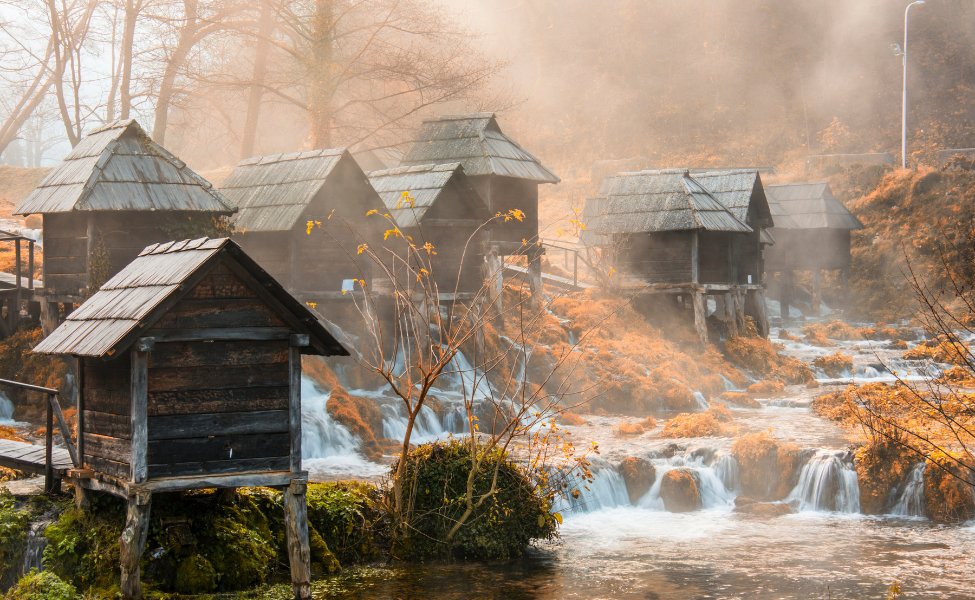 Mills on the Pliva lake 