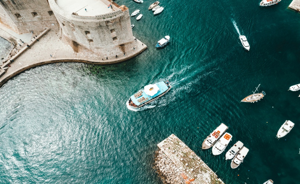 Boat near Dubrovnik dockside